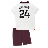 Manchester City Josko Gvardiol #24 Bortedraktsett Barn 2023-24 Kortermet (+ Korte bukser)
